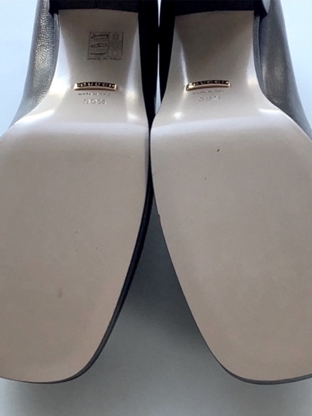 Gucci Houdan Black Leather Horsebit Platform Block Heel Loafers 39 1/2 $849 - Picture 12 of 12